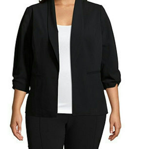 Worthington 3/4 cinch sleeve blazer 1X - Picture 2 of 6